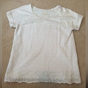 Lou & Grey White Lace-Trim Bandeau Tank